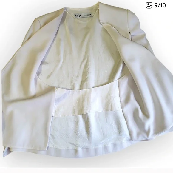 Zara Women Chic White Cape Blazer - Picture 4 of 4